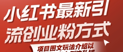 小红书最新引流创业粉方式，项目图文玩法介绍以及如何安全倒流私域 - 冒泡网赚