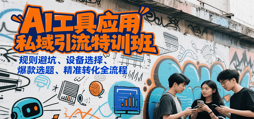 AI工具应用私域引流特训班，规则避坑、设备选择、爆款选题、精准转化全流程 - 福缘创业网
