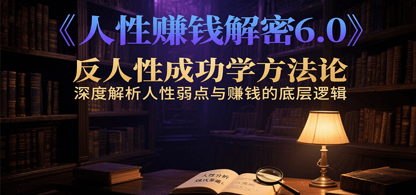 人性赚钱解密6.0，反人性成功学方法论，深度解析人性弱点与赚钱的底层逻辑 - 福缘创业网