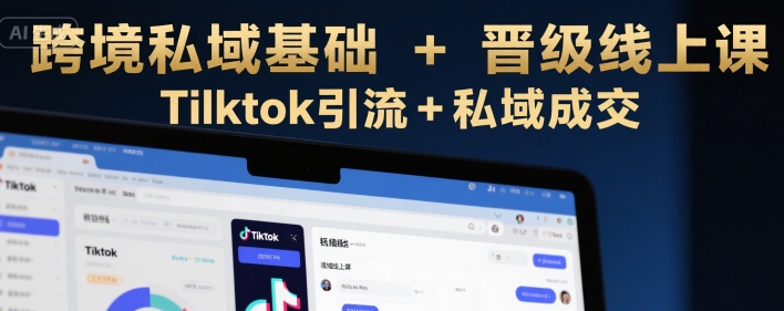 跨境私域基础+晋级线上课，Tilktok引流+私域成交 - 冒泡网赚