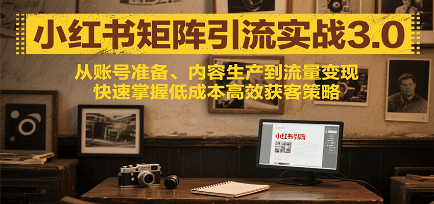 小红书矩阵引流3.0，从账号准备、内容生产到流量变现，快速掌握低成本高效获客策略 - 福缘创业网