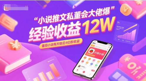 小说推文私董会大佬爆单经验分享收益12W，番茄小说每天稳定4位数收益 - 冒泡网赚