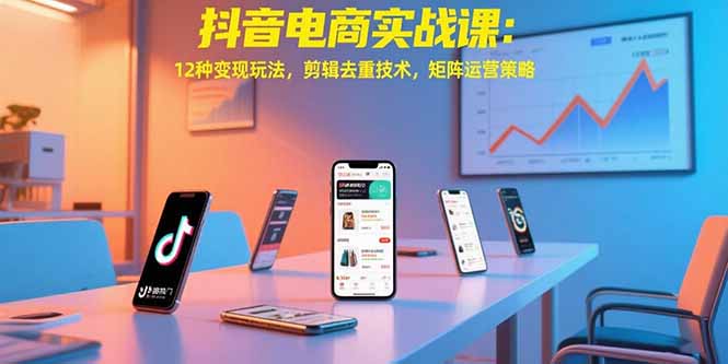 抖音电商实战课：12种变现玩法，剪辑去重技术，矩阵运营策略 - 中创网