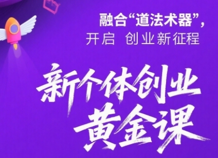 新个体创业黄金课：道法术器四维抢占2025红利 - 冒泡网赚