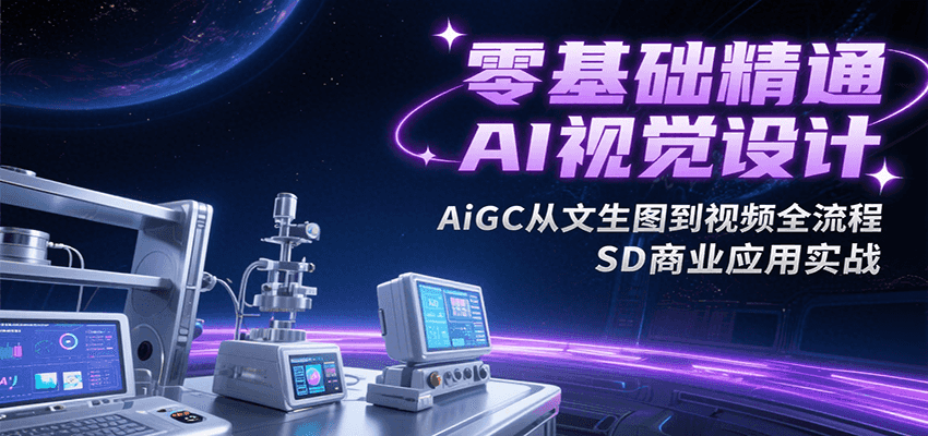 零基础精通AI视觉设计，AiGC从文生图到视频全流程，SD商业应用实战 - 福缘创业网