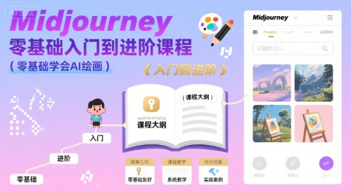 midjourney零基础入门到进阶课程，零基础学会AI绘画 - 冒泡网赚