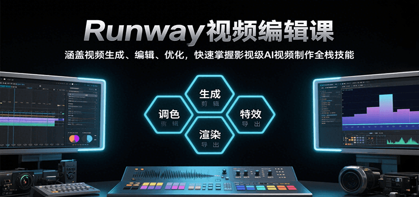 Runway视频编辑课，涵盖视频生成、编辑、优化，快速掌握影视级AI视频制作全栈技能 - 福缘创业网