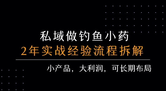 私域做钓鱼小药 每单利润3张+ 详细流程拆解 - 冒泡网赚