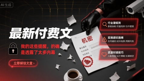 最新付费文：我的这些提醒，的确是透露了太多内幕 - 冒泡网赚