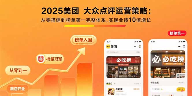 2025美团 大众点评运营策略:从零搭建到榜单第一完整体系,实现业绩10倍增长 - 中创网