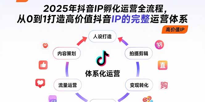 2025年抖音IP孵化运营全流程，从0到1打造高价值抖音IP的完整运营体系 - 中创网