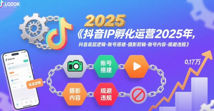 抖音IP孵化运营2025年，抖音底层逻辑-账号搭建-摄影剪辑-账号内容-规避违规 - 冒泡网赚