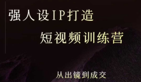 强人设ip打造课，8月​最新5天短视频ip训练营，从出镜到成交 - 冒泡网赚
