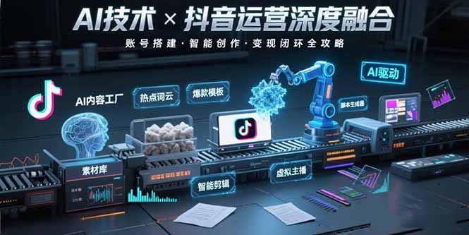 AI技术与抖音运营的深度融合应用：涵盖账号搭建、内容创作、收益变现等 - 中创网
