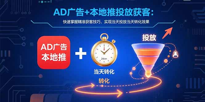 AD广告+本地推投放获客：快速掌握精准获客技巧，实现当天投放当天转化效果 - 中创网
