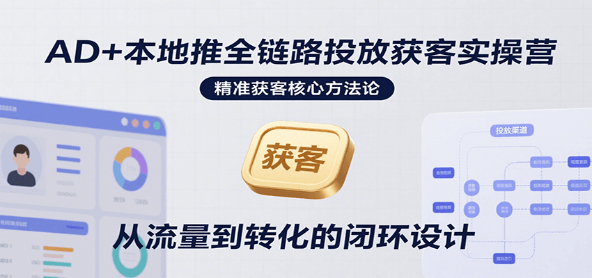 AD+本地推全链路投放获客实操营，快速掌握精准获客技巧，当天投放当天转化高效营销 - 福缘创业网