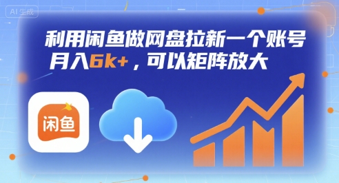 利用闲鱼做网盘拉新一个账号，月入6k+，可以矩阵放大 - 冒泡网赚