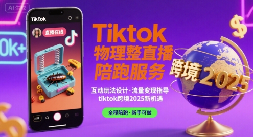 Tiktok物理整蛊直播陪跑服务-tiktok跨境2025 - 冒泡网赚