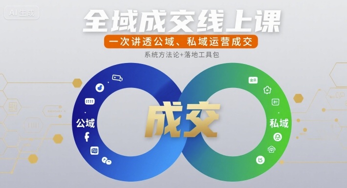 全域成交线上课，一次讲透公域、私域运营成交 - 冒泡网赚