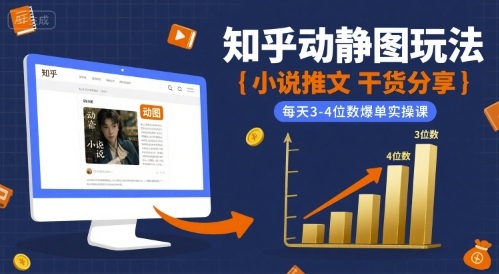 小说推文干货分享之知乎动静图玩法，每天3-4位数爆单实操课 - 冒泡网赚