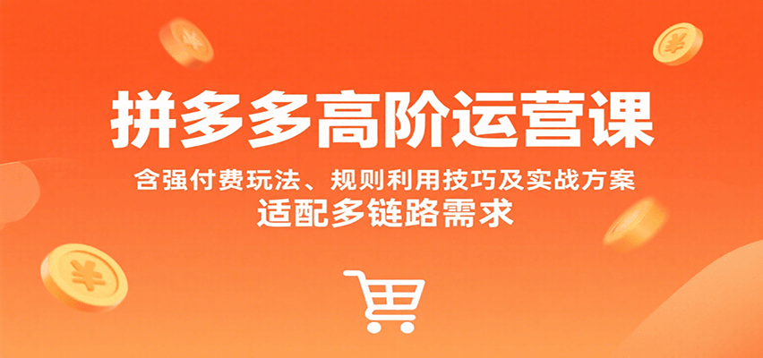 拼多多高阶运营课，含强付费玩法、规则利用技巧及实战方案，适配多链路需求 - 福缘创业网