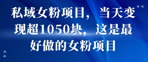 私域女粉项目，当天变现超1k，这是最好做的女粉项目，可放大操作 - 冒泡网赚