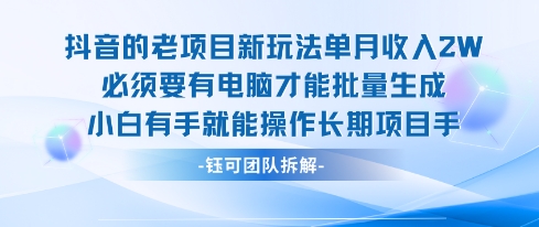 老项目新玩法单月收入2W小白有手就能操作长期项目 - 冒泡网赚