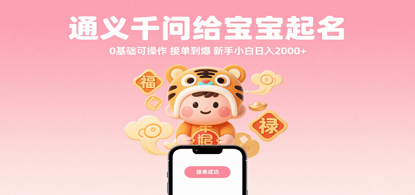 通义千问给宝宝起名 0基础可操作 接单到爆 新手小白日入2000+ - 福缘创业网