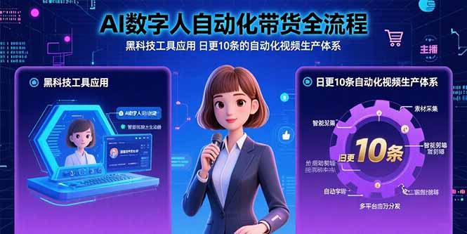AI数字人自动化带货全流程：黑科技工具应用 日更10条的自动化视频生产体系 - 中创网
