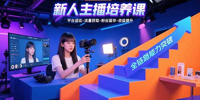 新人主播培养课：平台适应-流量获取-粉丝留存-收益提升 全链路能力突破 - 中创网
