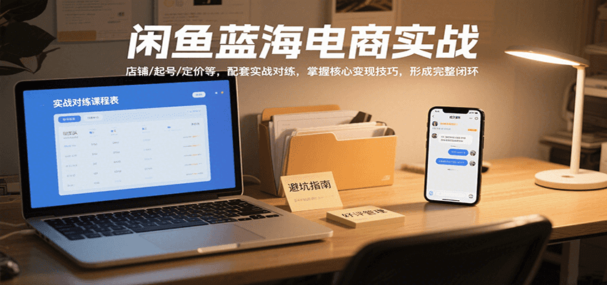 闲鱼蓝海电商实战，涵盖店铺、起号、定价等，配套实战对练，掌握核心变现技巧 - 福缘创业网