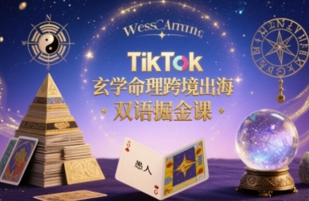 TikTok玄学命理跨境出海双语掘金课，手把手教你用命理知识精准直击海外用户痛点 - 冒泡网赚