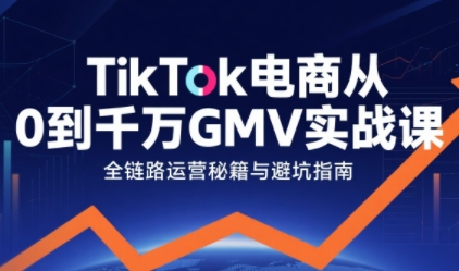 TikTok电商从0到千万GMV实战课，从0到1拆解实战秘籍 - 冒泡网赚