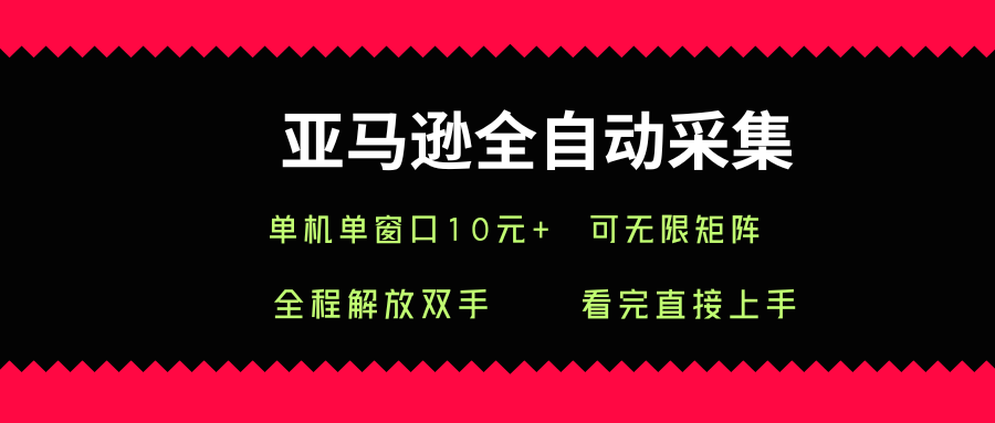 亚马逊全自动采集，单机单窗口一天10+，可无限矩阵去做 - 冒泡网赚
