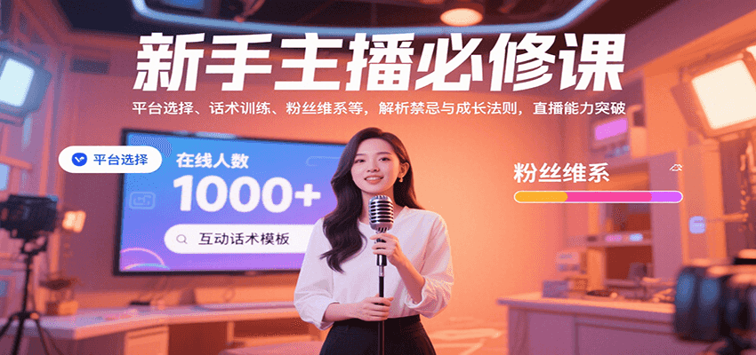 新手主播必修课：平台选择、话术训练、粉丝维系等，解析禁忌与成长法则，突破直播能力 - 福缘创业网