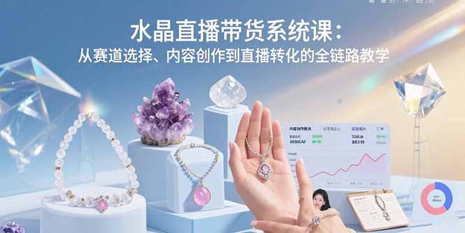 水晶直播带货系统课：从赛道选择、内容创作到直播转化的全链路教学 - 中创网