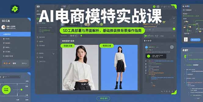 AI电商模特实战课，SD工具部署与界面解析，基础换装换背景操作指南 - 中创网
