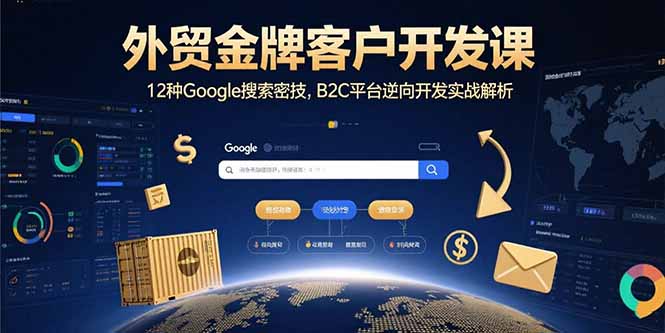 外贸金牌客户开发课，12种Google搜索密技，B2C平台逆向开发实战解析 - 中创网