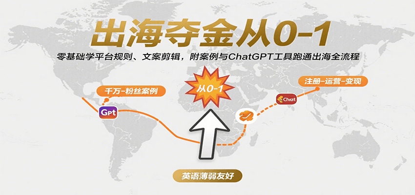 出海夺金从0-1：零基础学平台规则、文案剪辑，附案例与ChatGPT工具跑通出海全流程 - 福缘创业网