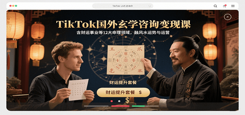 TikTok国外玄学咨询变现课，含财运事业等12大命理领域，融风水运势与运营 - 福缘创业网