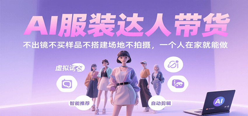 AI服装达人带货，不出镜不买样品不搭建场地不拍摄，一个人在家就能做 - 福缘创业网