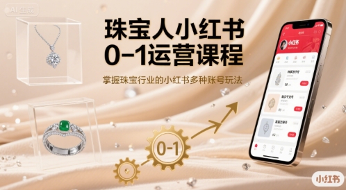 珠宝人小红书0-1运营课程，掌握珠宝行业的小红书多种账号玩法 - 冒泡网赚