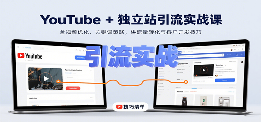 YouTube+独立站引流实战课：含视频优化、关键词策略，讲流量转化与客户开发技巧 - 福缘创业网