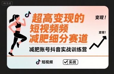 超高变现的短视频减肥细分赛道，减肥账号抖音实战训练营 - 冒泡网赚