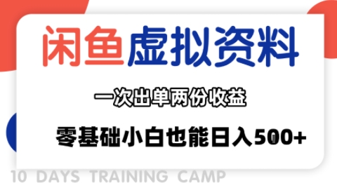 闲鱼虚拟资料新变现玩法，信息差项目，一次出单两份收益，无需囤货，可批量矩阵，零基础小白也能日入多张 - 冒泡网赚