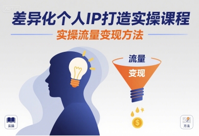 差异化个人IP打造实操课程，实操流量变现方法 - 冒泡网赚