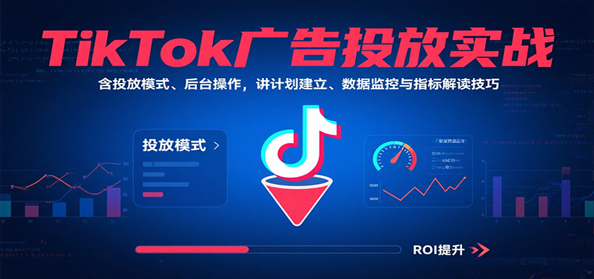 TikTok广告投放实战，含投放模式、后台操作，讲计划建立、数据监控与指标解读技巧 - 福缘创业网