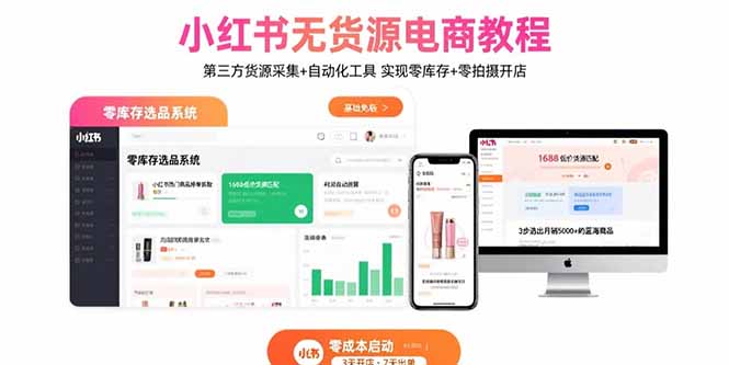小红书无货源电商教程：第三方货源采集+自动化工具 实现零库存+零拍摄开店 - 中创网