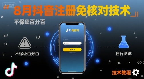 8月抖音注册免核对技术，不保证百分百，自测-紫橙网创项目网