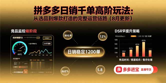 拼多多日销千单高阶玩法：从选品到爆款打造的完整运营链路（8月更新） - 中创网